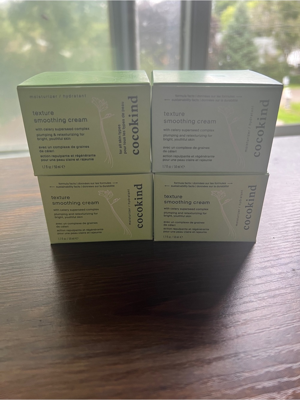 Cocokind Smoothing Face Moisturizer Cream 1.7 fl oz Vegan, Cucumber & Ginseng X4